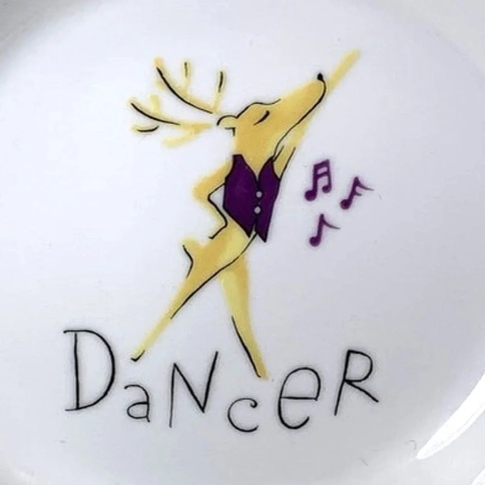 Pottery Barn DANCER REINDEER Dessert Salad Plate 8.5